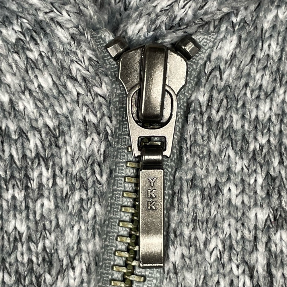 Lands End Fleece Asymmetrical Full Zip Moto Stylish Cozy Sweater Jacket Sz M - Picture 6 of 16